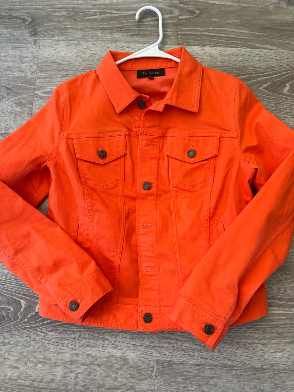 Talbots Bright Orange Cotton Jean Jacket